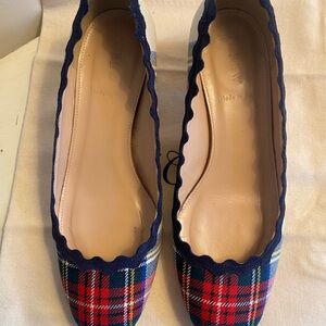 🎄♥️Rare J.Crew Tartan Scalloped Heels Size 6.5 comes with Box